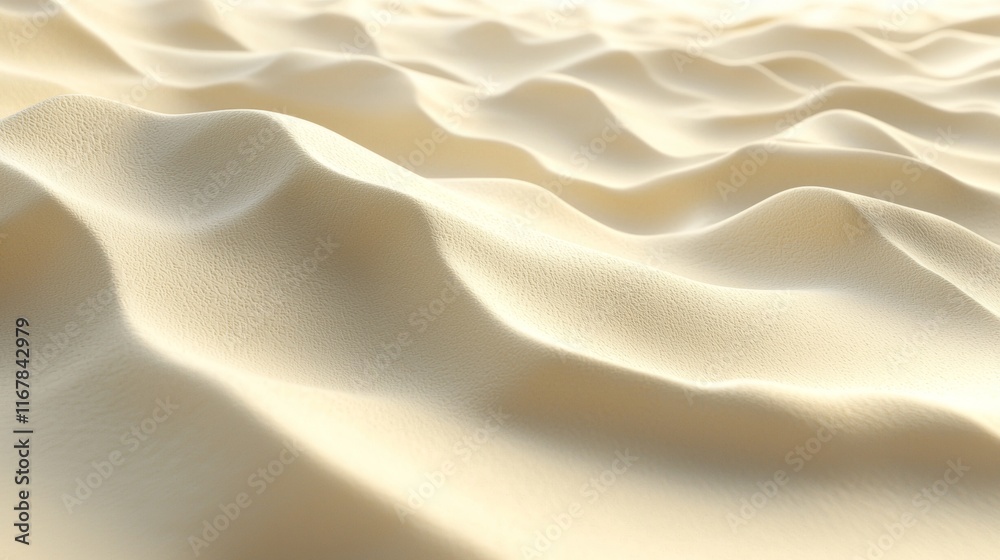 Fototapeta premium Endless waves of fine sand stretch across a vast desert landscape under bright sunlight