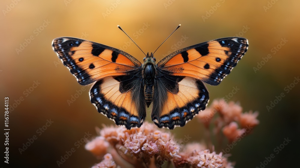A vibrant butterfly rests delicately on a colorful flower, perfectly showcasing the intricate patterns and hues that celebrate the beauty of nature and transformation. A vibrant butterfly rests delicately on a colorful flower, perfectly showcasing the intricate patterns and hues that celebrate the beauty of nature and transformation.