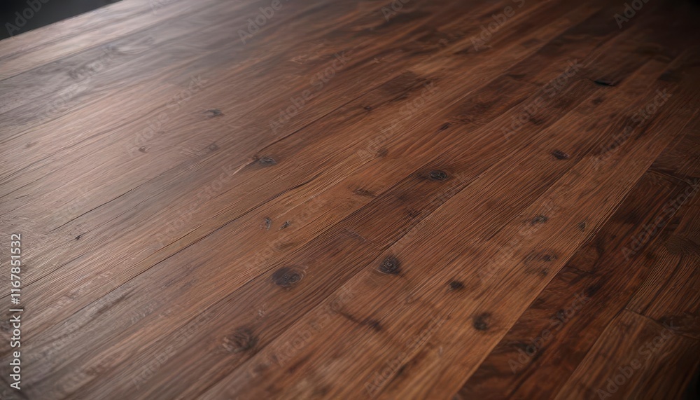 Fototapeta premium Dark brown wooden table with a rough sawn finish, wood texture, dark wood, wood texture background