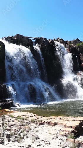 cachoeira na cidade de Alto Paraiso de Goiás, região da Chapada dos Veadeiros, Estado de Goiás, Brasil