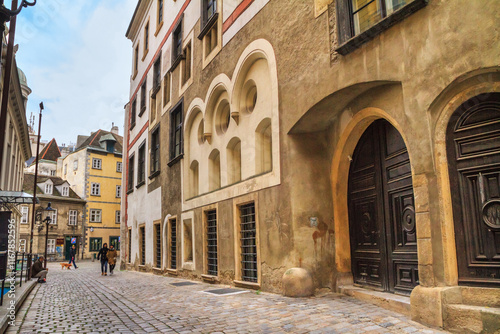 Photography City landscape - view of the streets of the Old Town of Vienna in winter, Austri