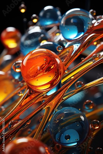 a photo shoot using the effect of oil droplets, giving the image mystery and strangeness