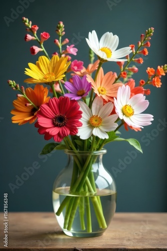 Wallpaper Mural Colorful wildflowers in a vase, soft petals and delicate stems, flowers, watercolor, nature Torontodigital.ca