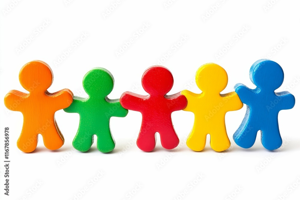 Colorful figures holding hands, unity. Colorful figures holding hands, unity.