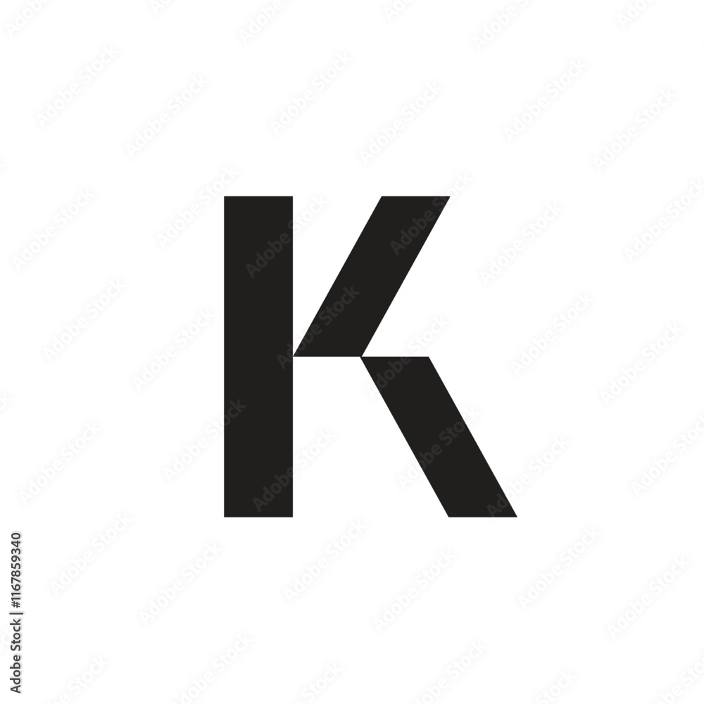Logo letter K simple minimalist black design with blank background Logo letter K simple minimalist black design with blank background