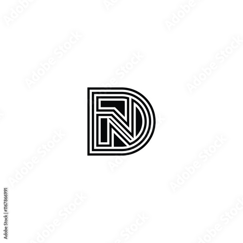 Alphabet letters Initials Monogram logo DN ND photo