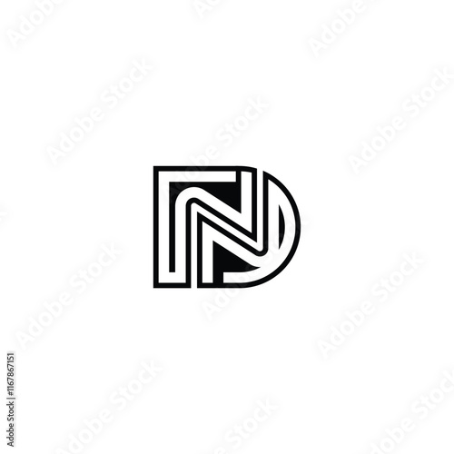 DN, ND, D AND N Abstract initial monogram letter alphabet logo design photo