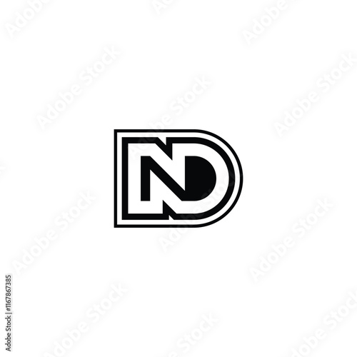 Alphabet letters Initials Monogram logo DN, ND, N and D photo