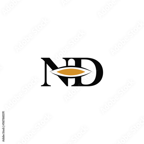 Professional eye ND DN Initial Monogram Letter Logo Design photo