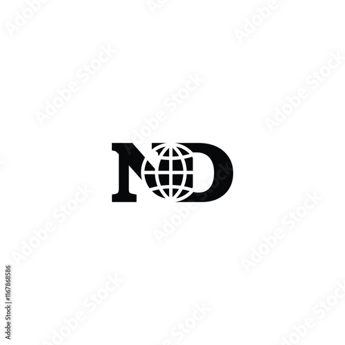 Earth ND or DN Monogram Logo Design photo