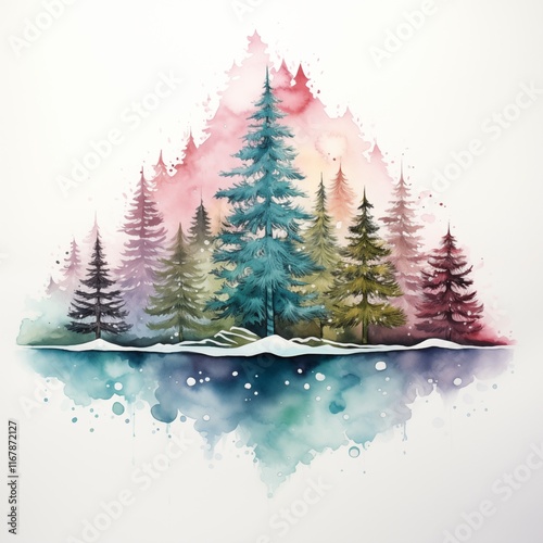 Watercolor forest