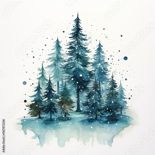 Watercolor forest