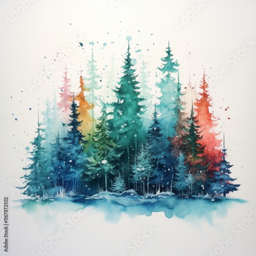 Watercolor forest