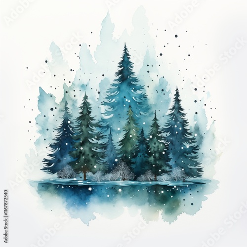 Watercolor forest