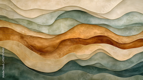 Harmony in Waves: An Earth-Toned Symphony of Layered Flow