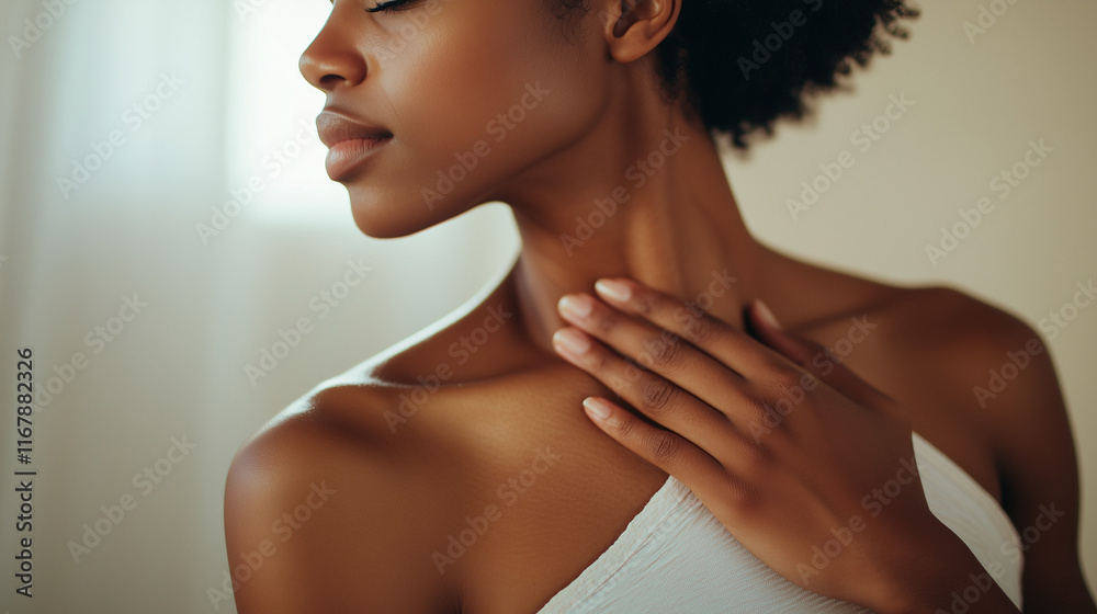 Person stretching shoulders in a relaxed pose, symbolizing the importance of self-care and mental well-being in daily life.