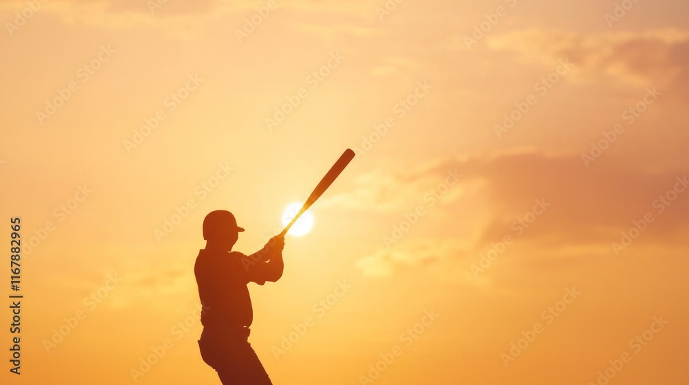 Majestic Sunset Silhouette of Baseball Batter Swinging - Capturing the Beauty and Drama of the Sport Majestic Sunset Silhouette of Baseball Batter Swinging - Capturing the Beauty and Drama of the Sport