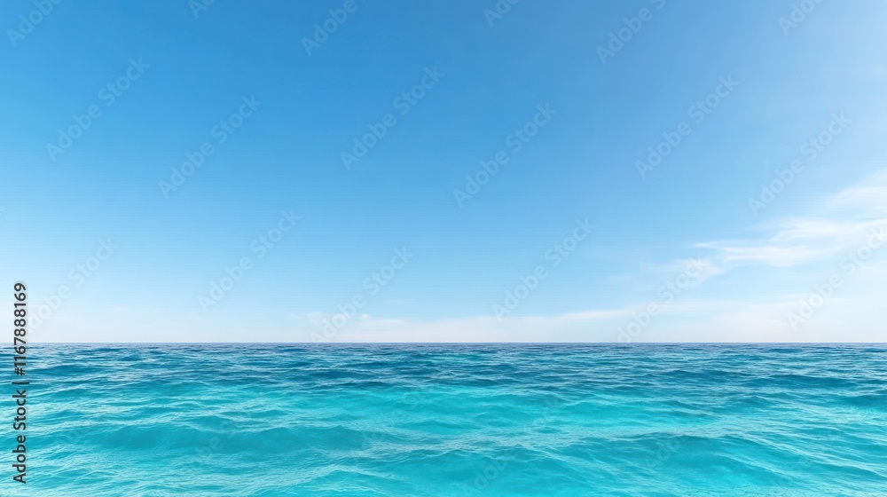 Fototapeta premium Serene ocean view under a clear blue sky.