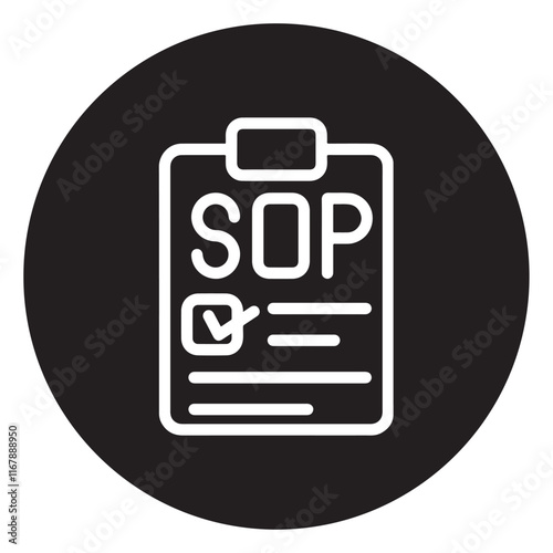Vector sop icon, application icon, black line icon on a white background