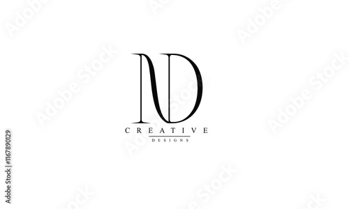 Alphabet letters Initials Monogram logo ND DN N D