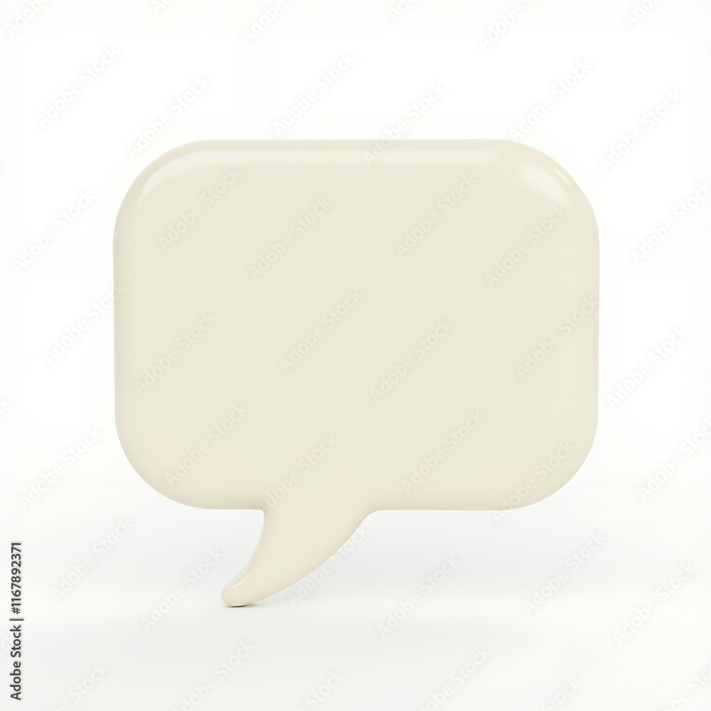 Cream-Colored Speech Bubble: A 3D Render of Blank Communication Cream-Colored Speech Bubble: A 3D Render of Blank Communication