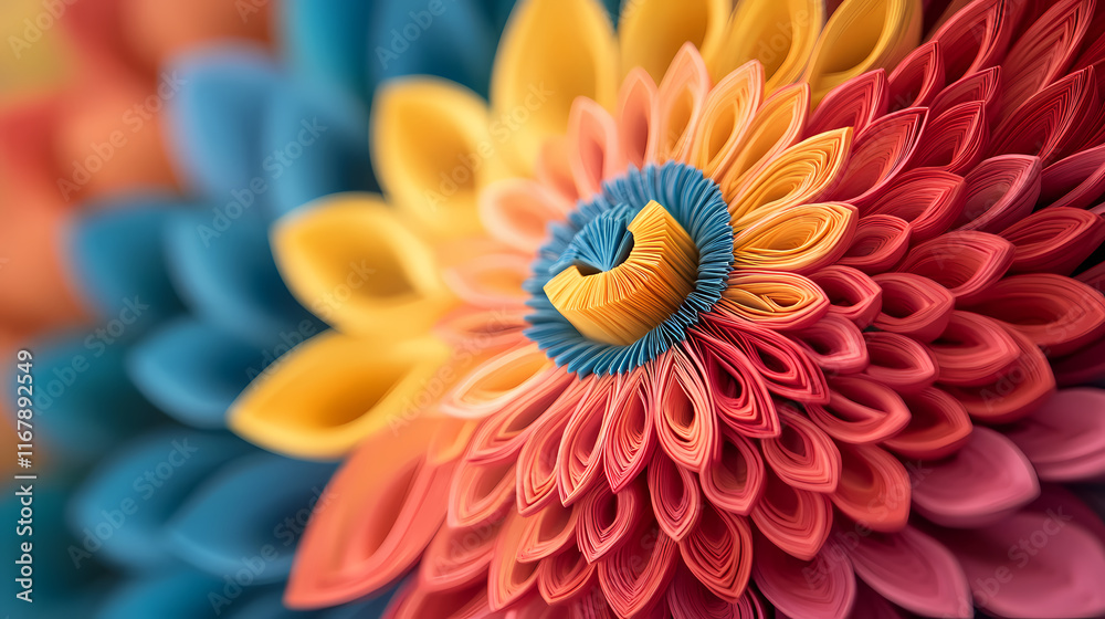 3d origami quillwork. Quillwork. Illustration 3d origami quillwork. Quillwork. Illustration
