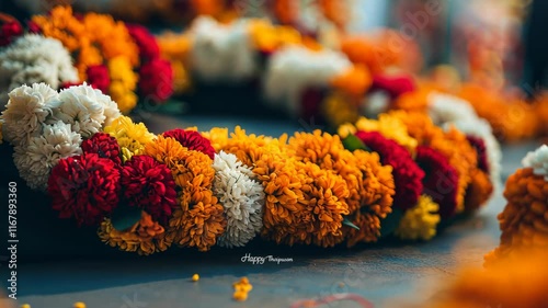 Vibrant Garland for Thaipusam Celebration  
