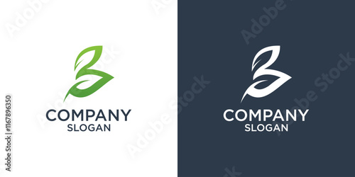 green leaf logo design vector