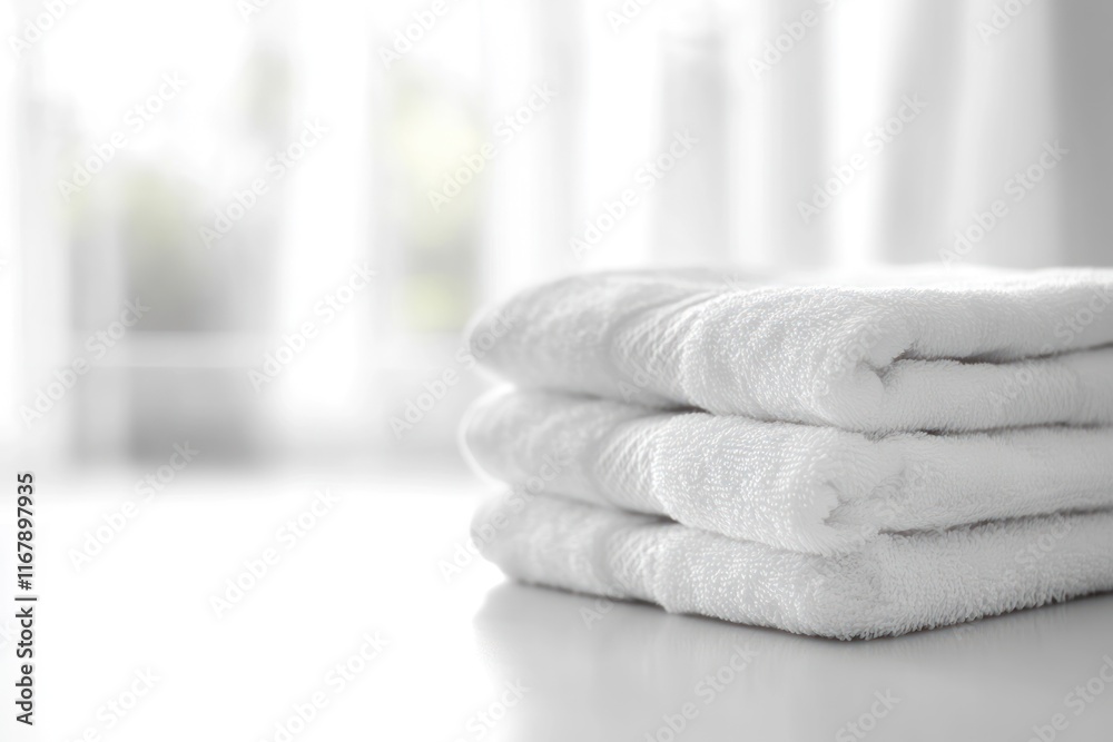 Stack of White Terry Towels Stack of White Terry Towels