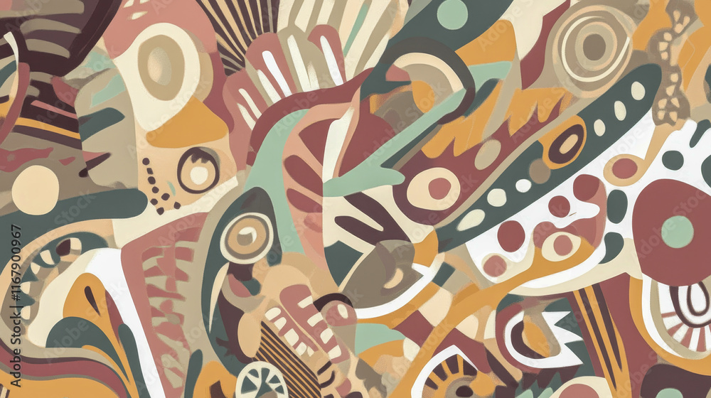 Fototapeta premium Abstract Swirl Pattern Wallpaper with Pastel Tones