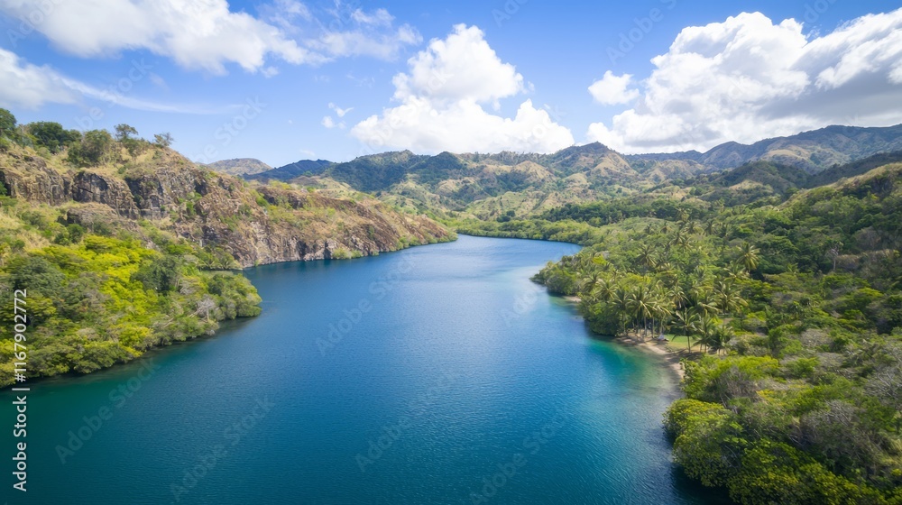 Serene Alpine Lake: Pristine Waters Encircled by Majestic Mountains and Verdant Scenery Serene Alpine Lake: Pristine Waters Encircled by Majestic Mountains and Verdant Scenery
