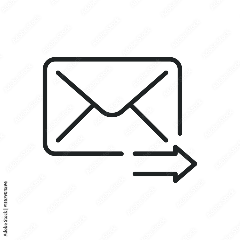 Sending mail thin line icons. Editable stroke and Perfect pixel on transparent background Sending mail thin line icons. Editable stroke and Perfect pixel on transparent background