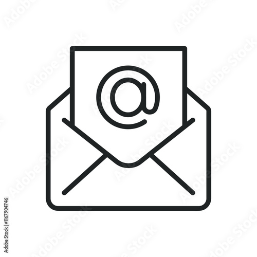 Email contact thin line icons. Editable stroke and Perfect pixel on transparent background