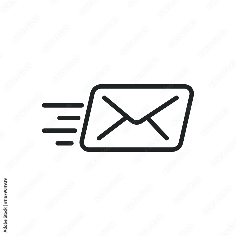 Fast send mail thin line icons. Editable stroke and Perfect pixel on transparent background Fast send mail thin line icons. Editable stroke and Perfect pixel on transparent background