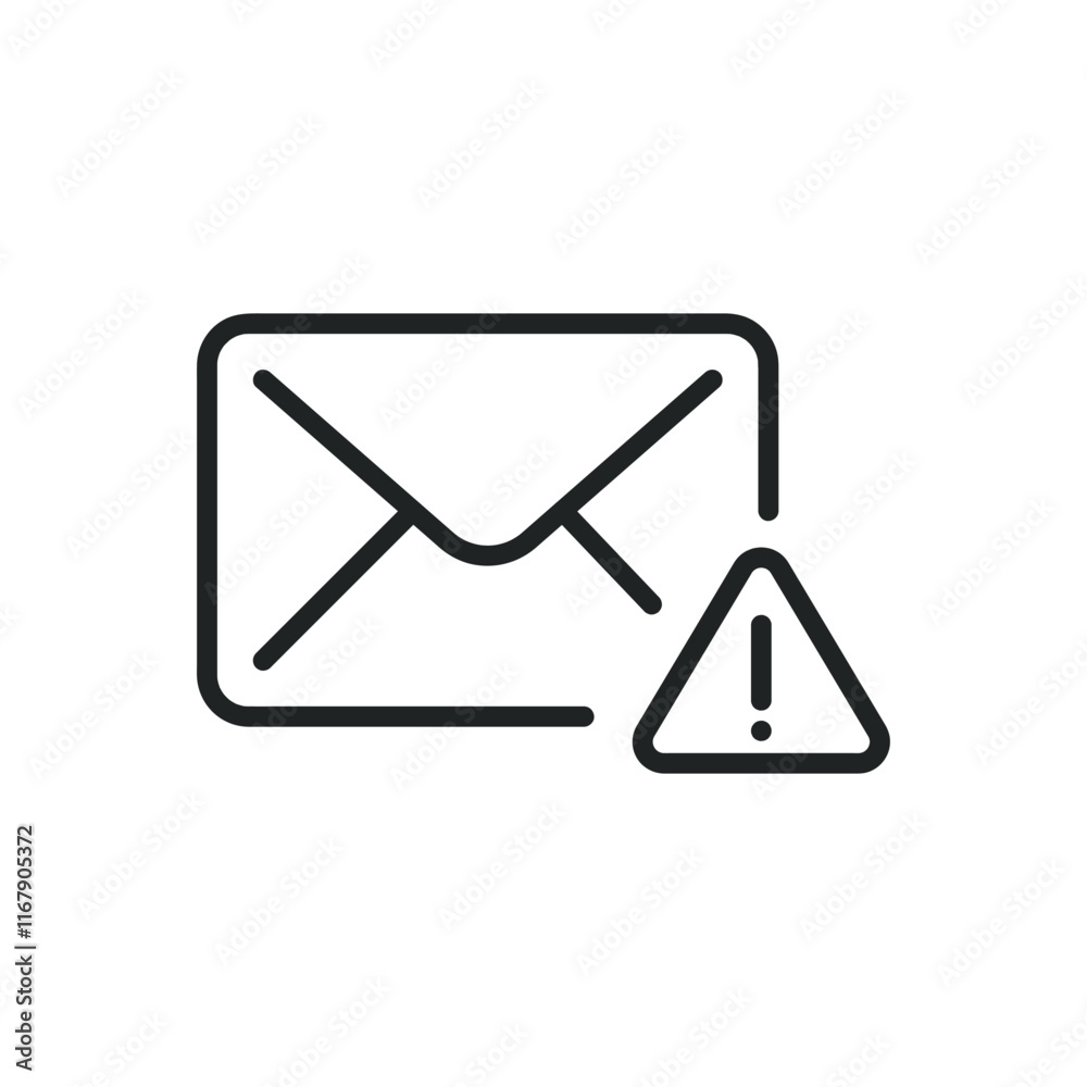 Email spam thin line icons. Editable stroke and Perfect pixel on transparent background Email spam thin line icons. Editable stroke and Perfect pixel on transparent background