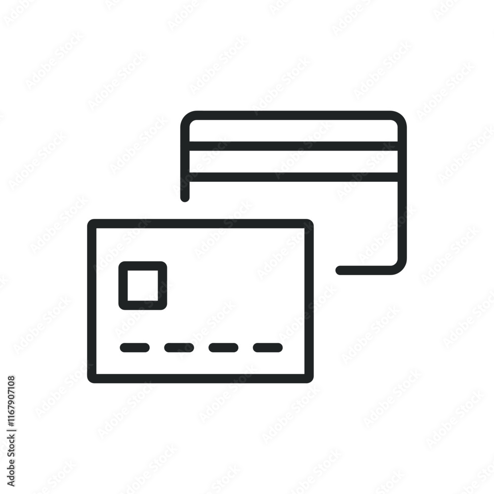 Credit card thin line icons. Editable stroke and Perfect pixel on transparent background Credit card thin line icons. Editable stroke and Perfect pixel on transparent background