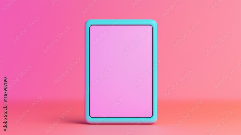 Minimalist Tablet Display on a Gradient Pink Background Minimalist Tablet Display on a Gradient Pink Background