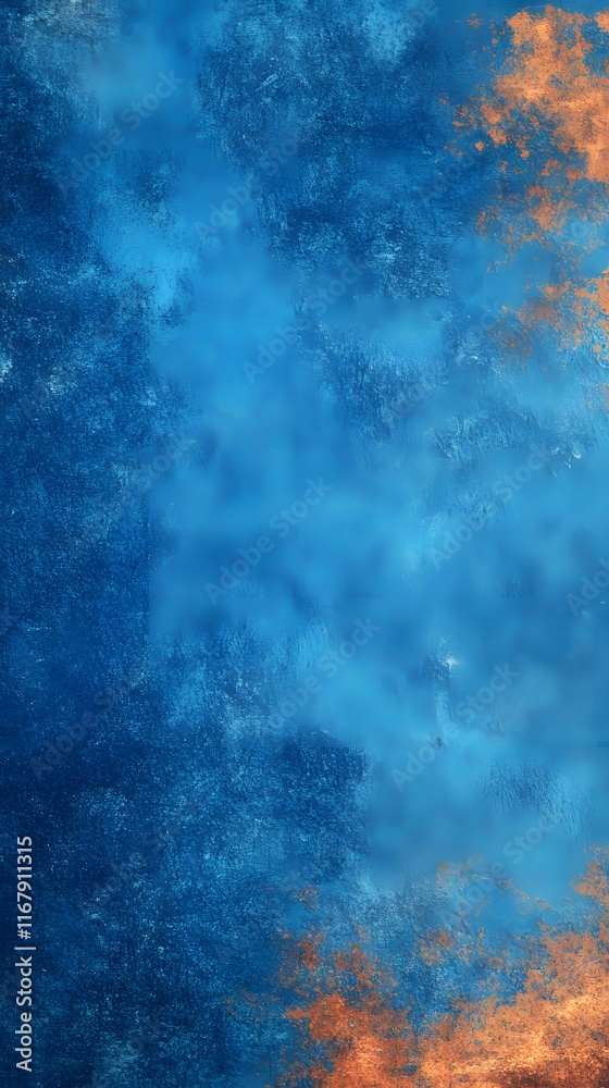 Obraz premium Abstract Blue and Copper-Orange Textured Background
