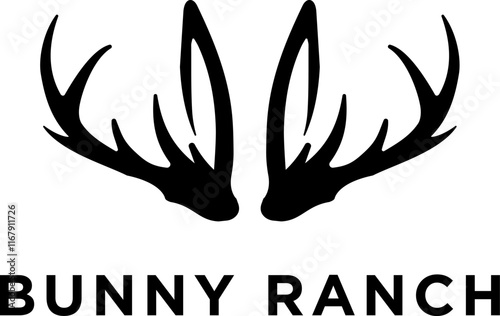 Silhouette black simple ranch logo design
