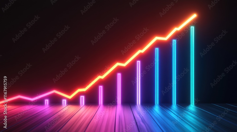A glowing holographic chart showing compounding growth in upward curves. Financial growth. A glowing holographic chart showing compounding growth in upward curves. Financial growth.