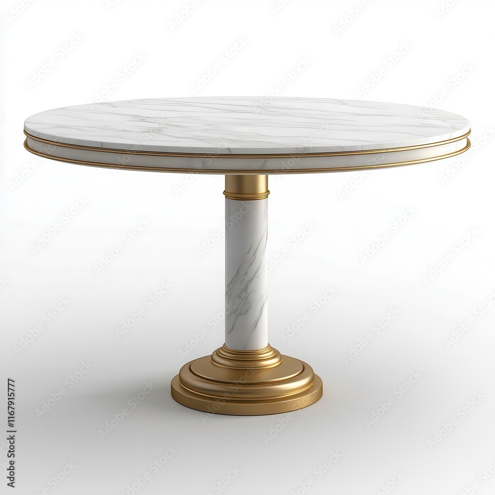 Elegant Round Marble Table with Gold Accents for Modern Interiors Elegant Round Marble Table with Gold Accents for Modern Interiors
