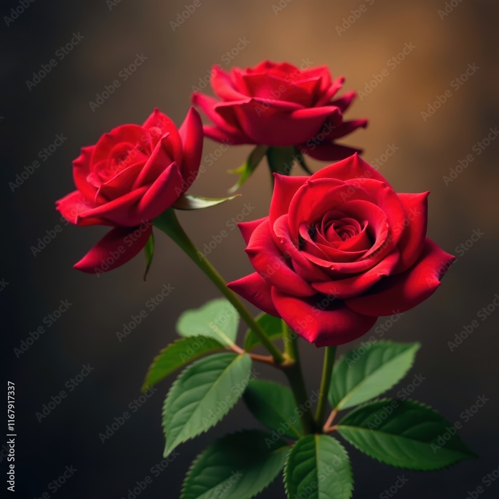 Bright red roses, vibrant, close-up, blurred background , bright red, summer flowers Bright red roses, vibrant, close-up, blurred background , bright red, summer flowers
