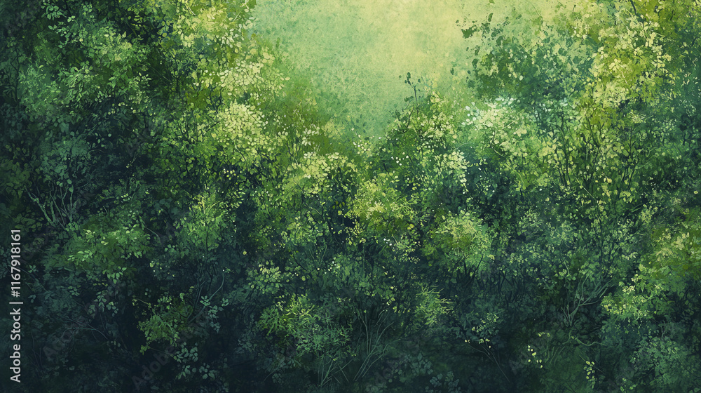serene aerial view of lush green forest with vibrant foliage serene aerial view of lush green forest with vibrant foliage