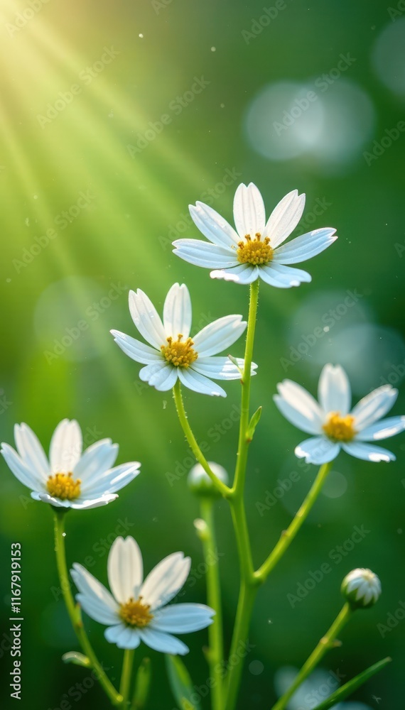 Delicate white Gypsophila flowers in morning dew, white, light Delicate white Gypsophila flowers in morning dew, white, light