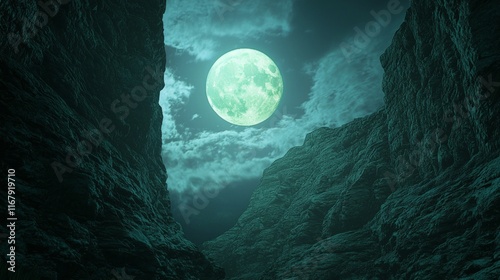 Moonlit Canyon Showdown: Epic Dark Fantasy Artwork of Swordsman in Final Stand Against Inhuman Forces