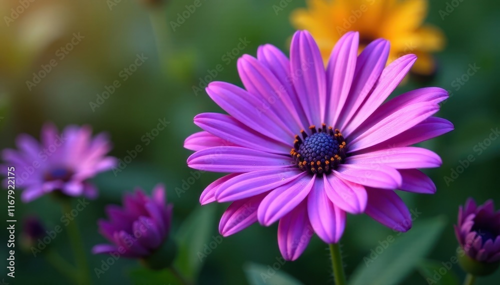 Magnificent purple daisy, sharp focus, exquisite detail , petals, image Magnificent purple daisy, sharp focus, exquisite detail , petals, image