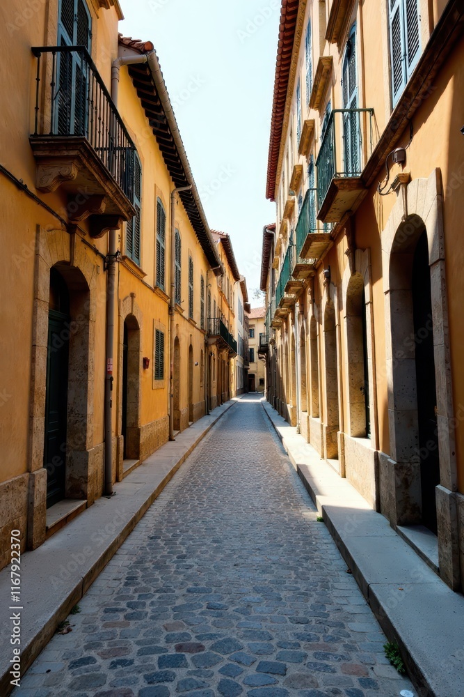 Old city street with worn stone pavement and ancient buildings, structures, streets of india Old city street with worn stone pavement and ancient buildings, structures, streets of india