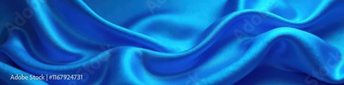 Vibrant blue silk, flowing folds, dramatic lighting, graphics, wallpaper