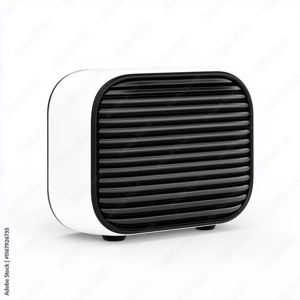 Compact Portable Speaker Styled on Immaculate White Background Compact Portable Speaker Styled on Immaculate White Background