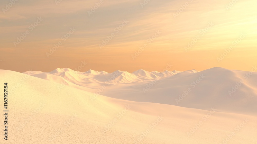 Technological Mirage: Futuristic Desert Landscape with Intricate Patterns under a Warm Sky Technological Mirage: Futuristic Desert Landscape with Intricate Patterns under a Warm Sky